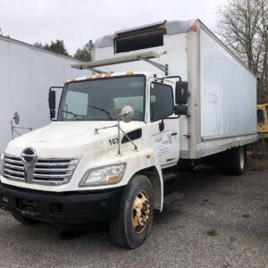 .  Hino 338, 2010, 7.6L 260hp, AT-AB, Reefer Box, top F right *damage, NO reefer unit, N#1591