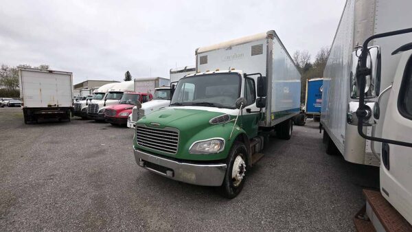 .  Freightliner M2, 2012, Cummins 6.7L, AT-HB, 26ft Box, 90in +Side D, green, r, N#3577 - Image 2