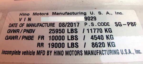 .  Hino 268, 2018, 7.6L, AT-AB, Sleeper, 20ft Box, 96in Barn Doors, N#9029 - Image 22