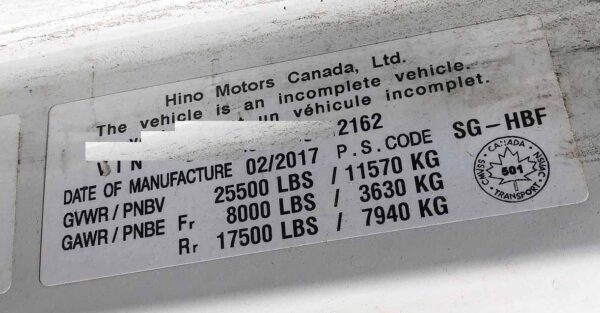 .  Hino 258, 2018, 7.6L, AT-HB, 20ft Reefer, 84in D, Carrier, F#2162 - Image 13