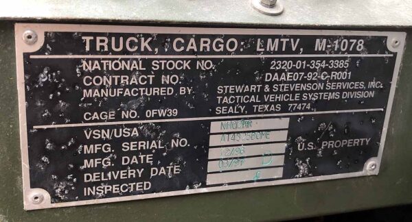 .  US Army Truck, 12/96, Auto T, Air B, TRK CARGO LMTV, M-1078, r, F#ARMY - Image 26