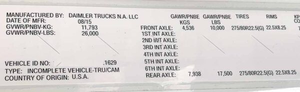 .  Freightliner M2, 2016, Cummins 6.7L, AT-HB, 26ft Box, 89in Door, TG, N#1629 - Image 19