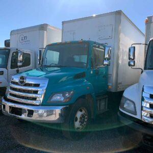 .  Hino 268, 2018, 7.6L, AT-HB, 20ft Box, 96in D, TG, teal, r, N#2958