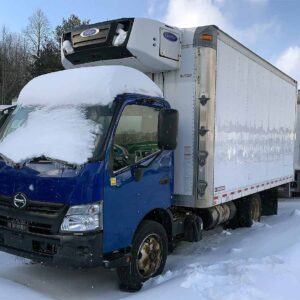 .  Hino 195, 2018, 5.1L, AT-HB, 16ft Reefer, 76in +Side Door, Carrier Supra 560, blue, N#0614