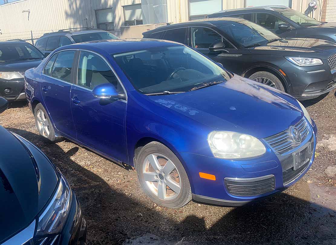 . VW Jetta S, 2008, 2.5L gas, AutoT, FWD, Sunroof, 4Door Sedan, blue, N#8234