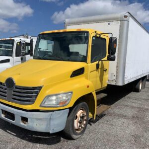 . Hino , yellow cab, 24ft Box, 102in W, Morgan, N#0514