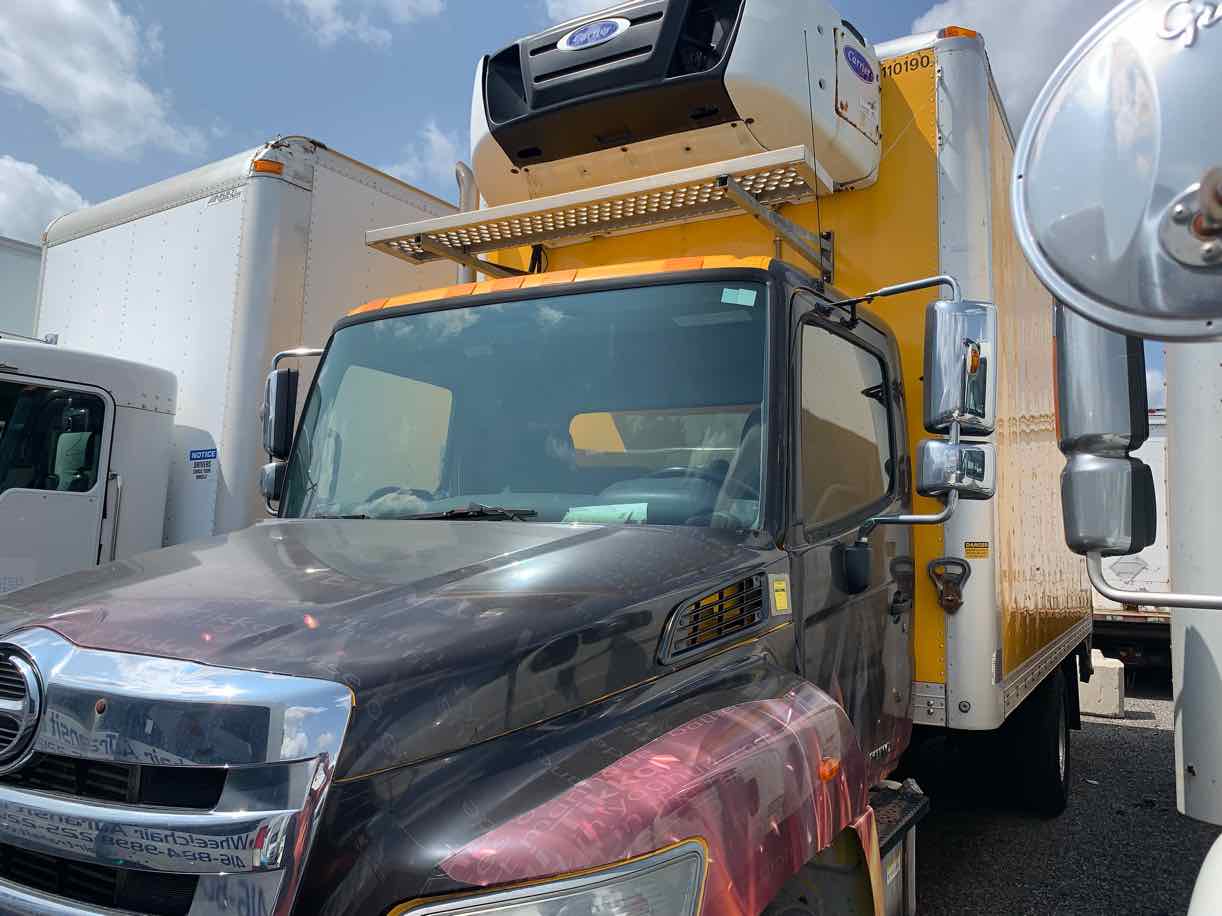 . Hino 268, 2015, 7.6L, AT-HB, 20ft Reefer, Carrier, TG, yellow, NE3c#3278 - Image 7