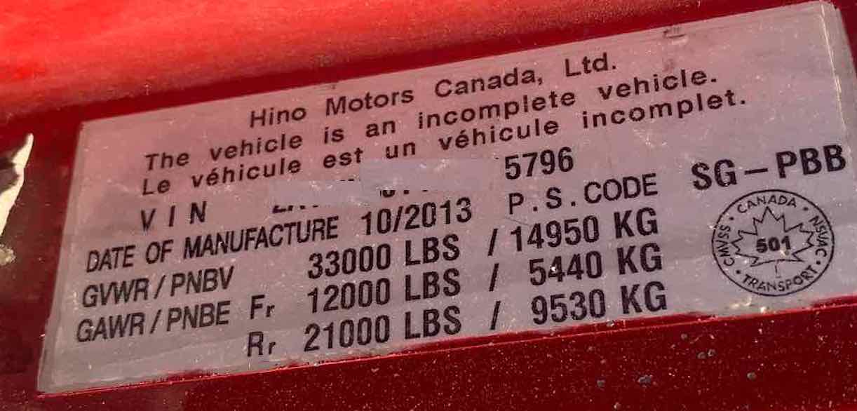 . Hino 338, 2014, 7.6L, AutoT-AirB, red, 21.5ft Flatbed, NE3c#5796 - Image 12