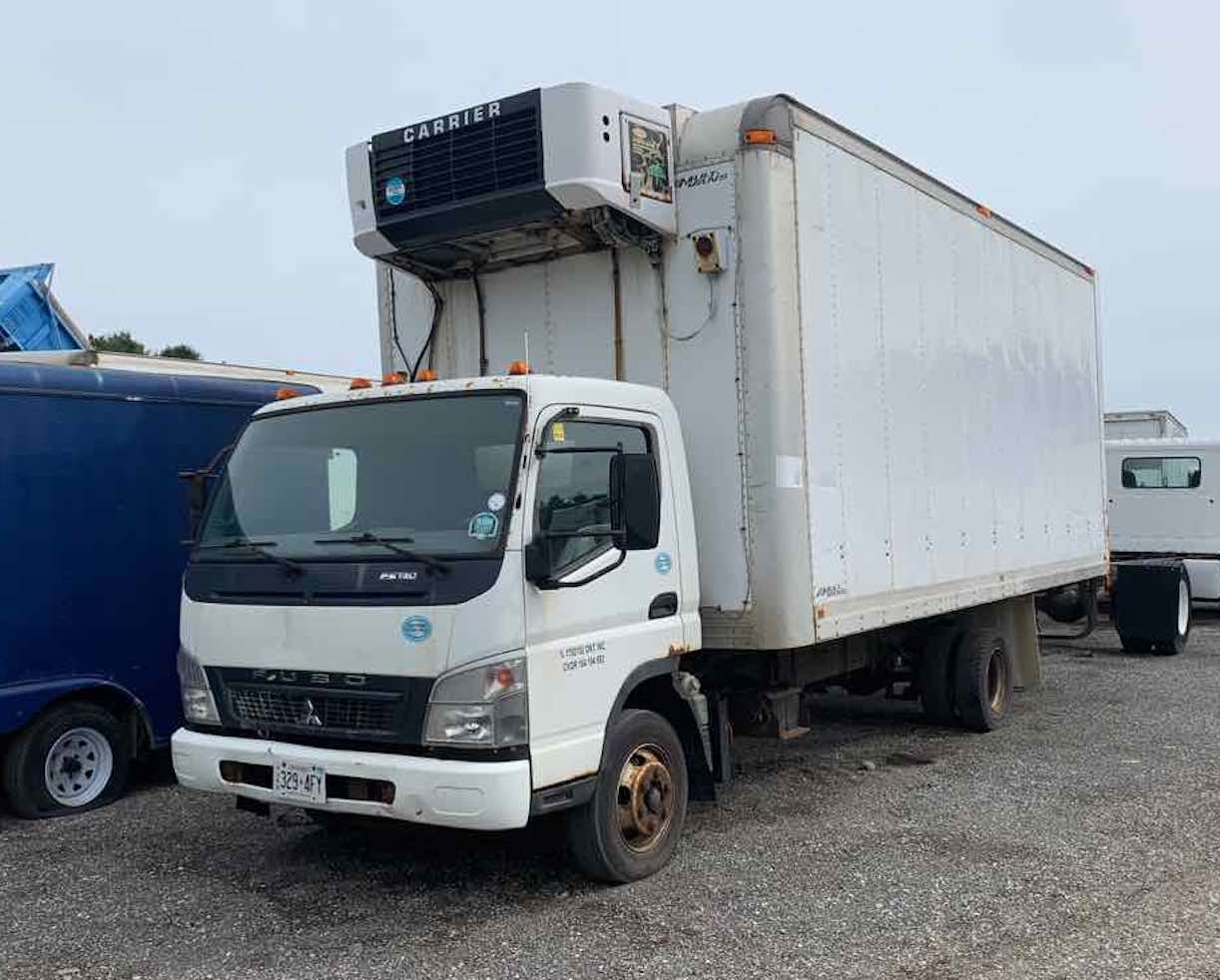 . Fuso FE180, 2010, 4.9L, AT-HB, 20ft Reefer, Side Door, Carrier Supra 744, NE5w#8508