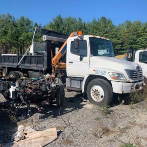 . Hino 358, 2008, 7.6L, AutoT-AirB, 18ft Dump, w/ Knuckle Boom, r, NE7c#2282