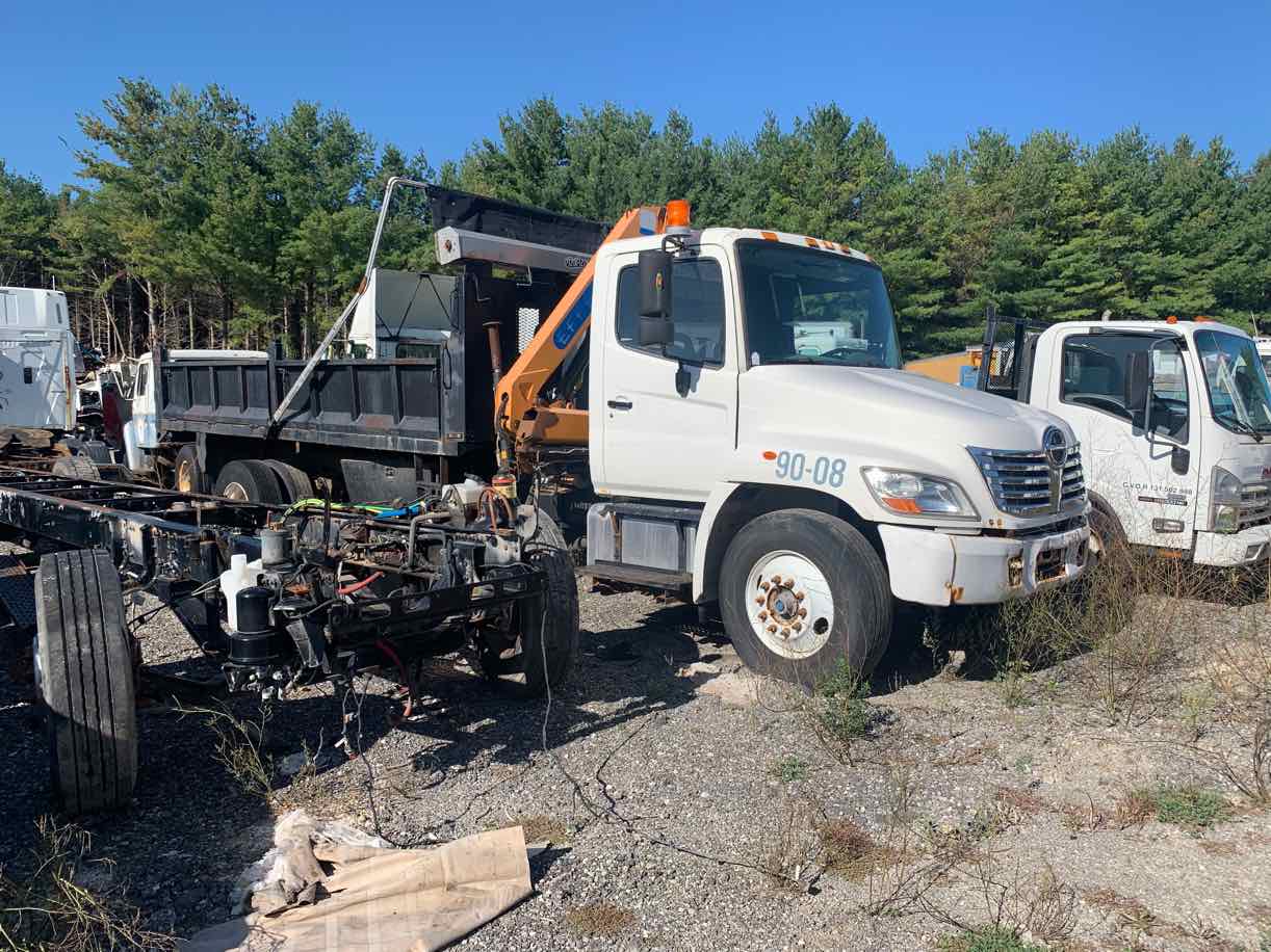 . Hino 358, 2008, 7.6L, AutoT-AirB, 18ft Dump, w/ Knuckle Boom, r, NE7c#2282